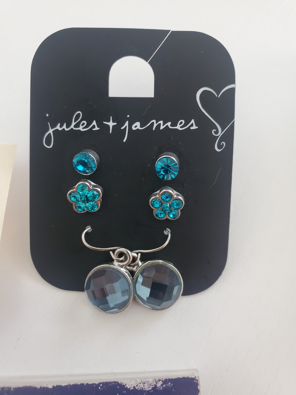 Kids Blue Flower and Gem Earring Set - Multi-Pack - Picture 5 of 6